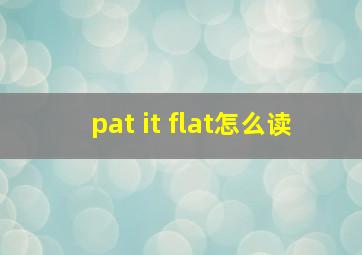 pat it flat怎么读